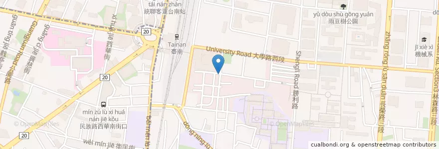 Mapa de ubicacion de 欣欣水果店 en Taiwán, 臺南市, 東區.