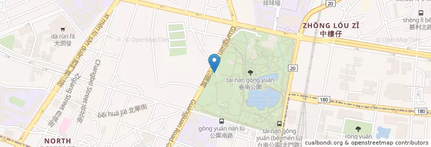 Mapa de ubicacion de 自強亭 en تايوان, تاينان, 北區.