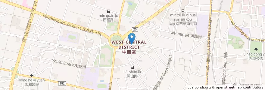 Mapa de ubicacion de 邱天賜內科/胃腸科診所 en Taiwan, Tainan, 中西區.