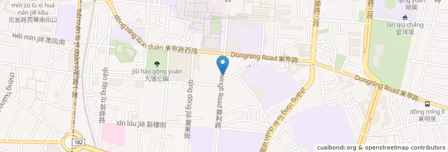 Mapa de ubicacion de 海鷗牌餐飲城 en Taiwan, 臺南市, 東區.