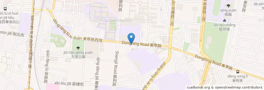 Mapa de ubicacion de 黃家羊肉 en 臺灣, 臺南市, 東區.