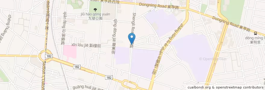 Mapa de ubicacion de 活力早點 en 臺灣, 臺南市, 東區.