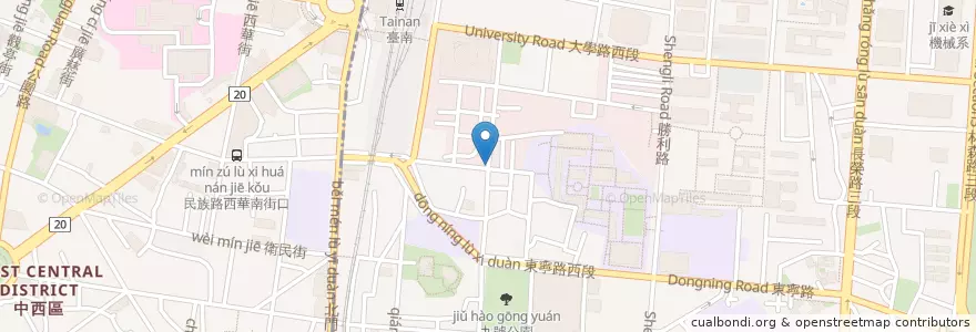 Mapa de ubicacion de 早安~美之城 en Taiwan, Tainan, 東區.