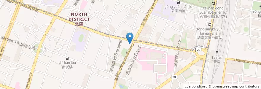 Mapa de ubicacion de 老街茶坊 en 臺灣, 臺南市, 中西區.