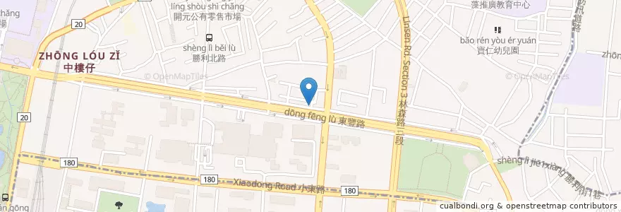 Mapa de ubicacion de 神戶廚房 en 臺灣, 臺南市, 北區.
