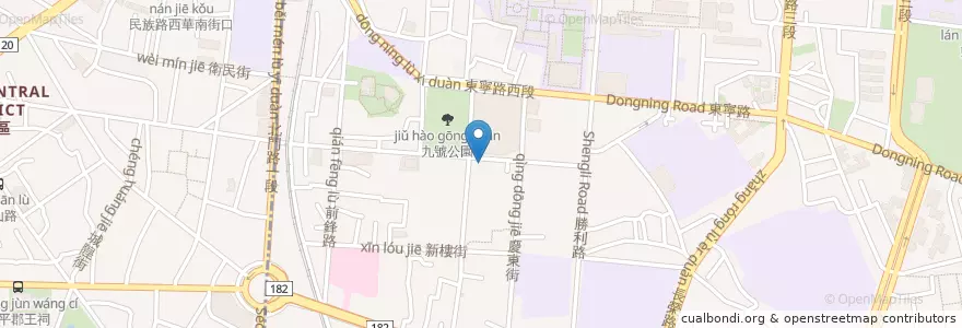 Mapa de ubicacion de Funking桌遊店 en Taiwán, 臺南市, 東區.