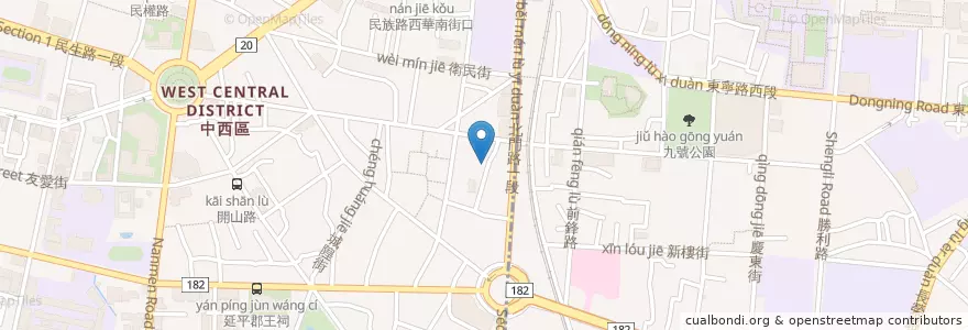 Mapa de ubicacion de 辜婦媽廟 en Taïwan, Tainan, District Centre-Ouest.