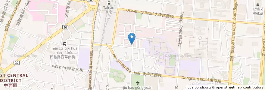 Mapa de ubicacion de 長榮快餐 en Тайвань, Тайнань, 東區.