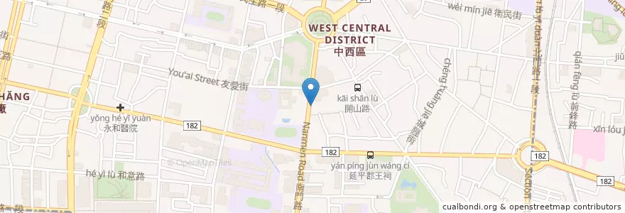 Mapa de ubicacion de 慢慢租車 en تايوان, تاينان, 中西區.