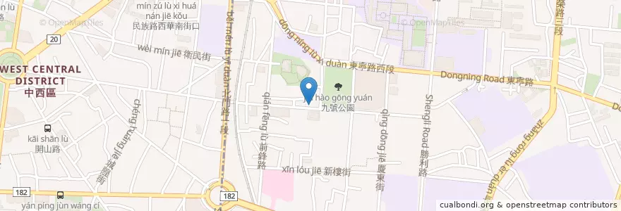 Mapa de ubicacion de 紙上城市 en 台湾, 台南市, 東区.