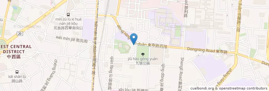 Mapa de ubicacion de 小麻雀 en تایوان, 臺南市, 東區.