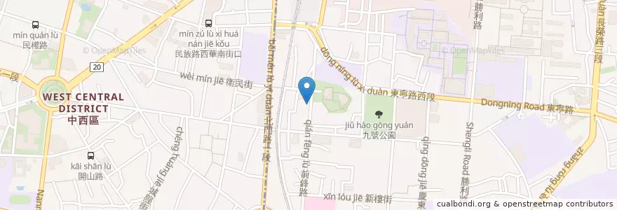 Mapa de ubicacion de 水餃之家 en 臺灣, 臺南市, 東區.