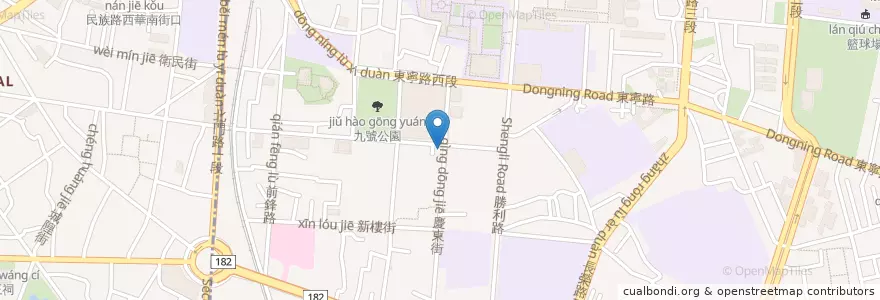 Mapa de ubicacion de 五花馬 en Taiwán, 臺南市, 東區.