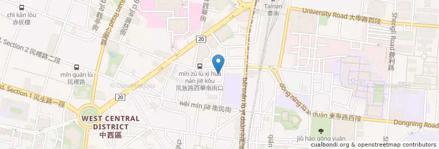 Mapa de ubicacion de 萬昌起義 en تایوان, 臺南市, 中西區.