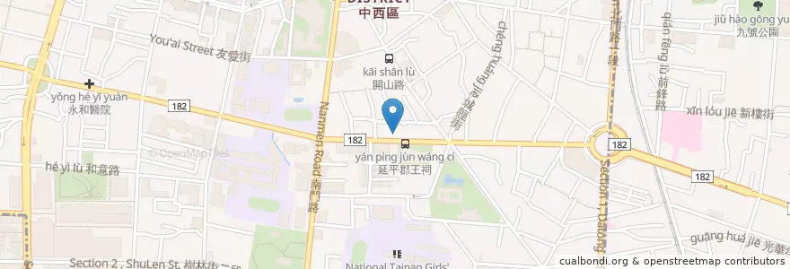 Mapa de ubicacion de 陳裕程眼科 en 臺灣, 臺南市, 中西區.