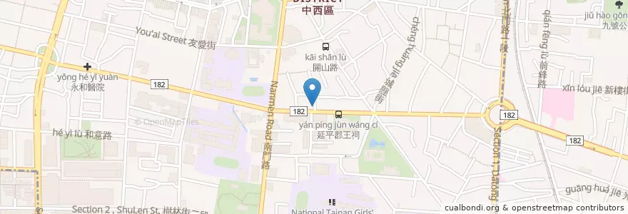 Mapa de ubicacion de 慶恩中醫診所 en Тайвань, Тайнань, 中西區.