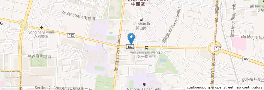 Mapa de ubicacion de 峰壽牙醫 en تایوان, 臺南市, 中西區.
