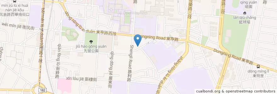 Mapa de ubicacion de 歐納牛排館 en Taiwán, 臺南市, 東區.