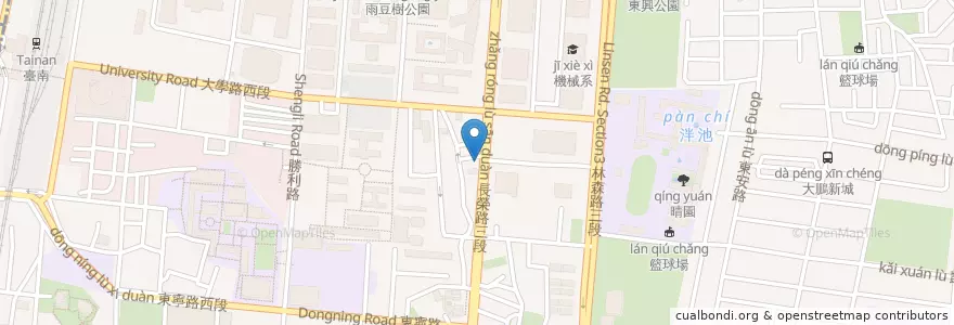 Mapa de ubicacion de 東寶港式燒臘 en Taiwán, 臺南市, 東區.