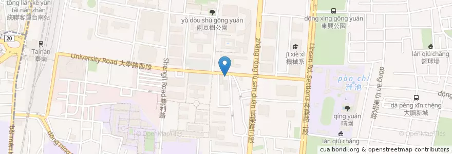 Mapa de ubicacion de Mini Izzy en تايوان, تاينان, 東區.