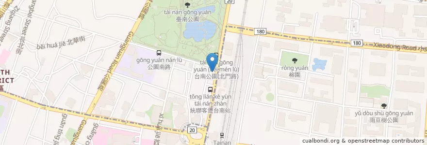 Mapa de ubicacion de 格上租車 en تايوان, تاينان, 北區.