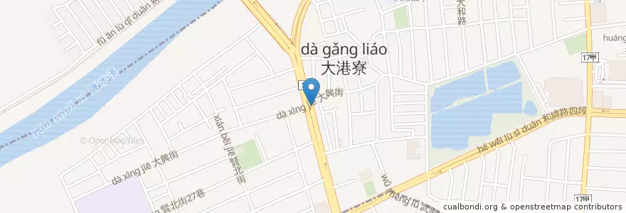 Mapa de ubicacion de 旗哥牛肉湯 en Taiwan, Tainan, North District.