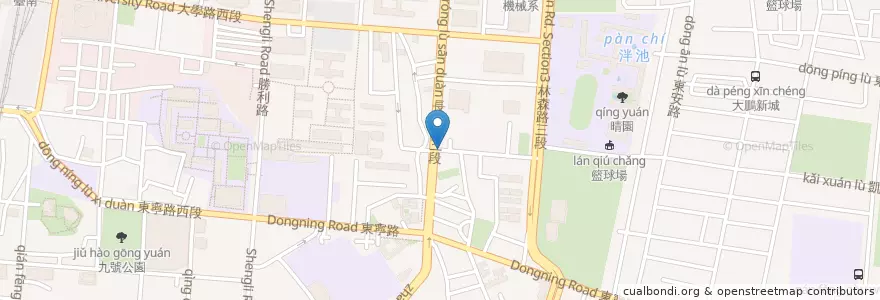 Mapa de ubicacion de 東寧牙醫診所 en Taiwan, Tainan, Eastern District.