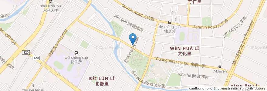 Mapa de ubicacion de 如聞心齋素食餐廳 en تایوان, 臺灣省, 新竹縣, 竹北市.