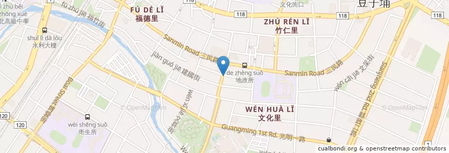 Mapa de ubicacion de 菇多多麵線 en 台湾, 台湾省, 新竹県, 竹北市.