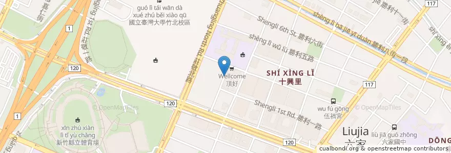 Mapa de ubicacion de 蘭軒素食餐坊 en 台湾, 台湾省, 新竹県, 竹北市.