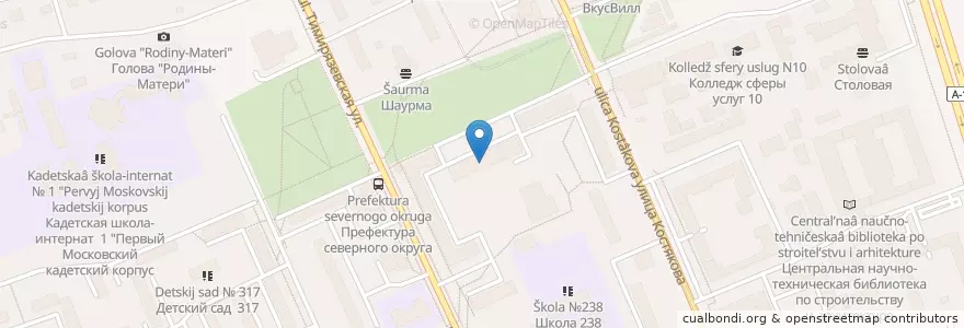 Mapa de ubicacion de Детский сад № 232 en Rússia, Distrito Federal Central, Москва, Северный Административный Округ, Тимирязевский Район.