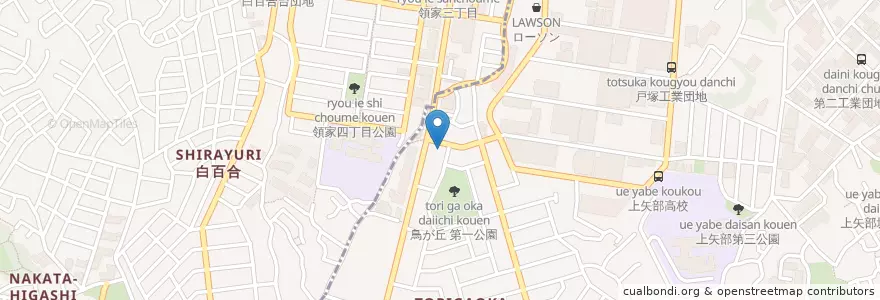 Mapa de ubicacion de 石田歯科医院 en 일본, 가나가와현, 요코하마시, 戸塚区.