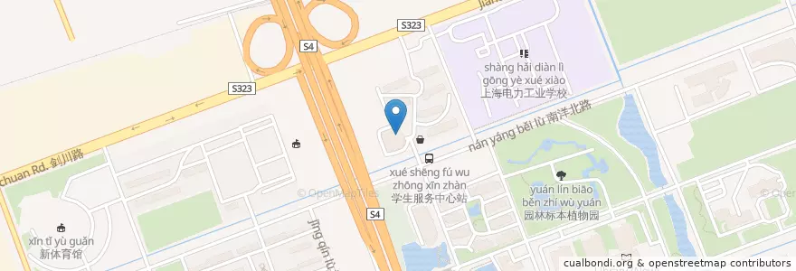 Mapa de ubicacion de 中国邮政 en 中国, 上海市, 闵行区.