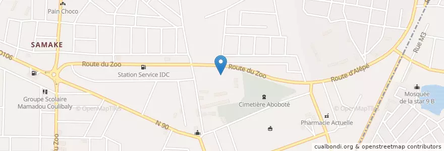 Mapa de ubicacion de Monastère Sainte Claire en Côte D’Ivoire, Abidjan, Abobo.