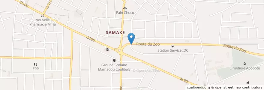 Mapa de ubicacion de Station Service Vinko Pétroleum en Costa De Marfil, Abiyán, Abobo.