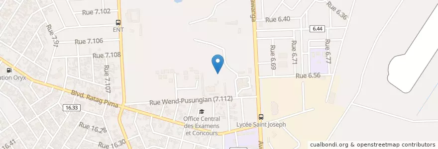 Mapa de ubicacion de École Nationale des Télécommunications en ブルキナファソ, Centre, Kadiogo, ワガドゥグー.