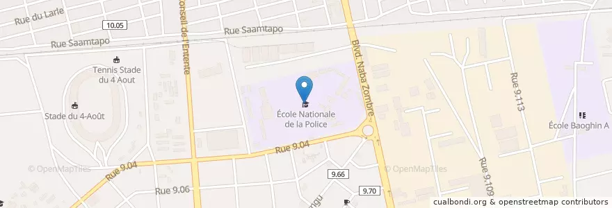 Mapa de ubicacion de École Nationale de la Police en بورکینافاسو, Centre, Kadiogo, اوآگادوگو.