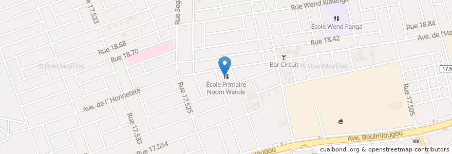 Mapa de ubicacion de École Primaire Noom Wende en Burkina Faso, Centre, Kadiogo, Ouagadougou.