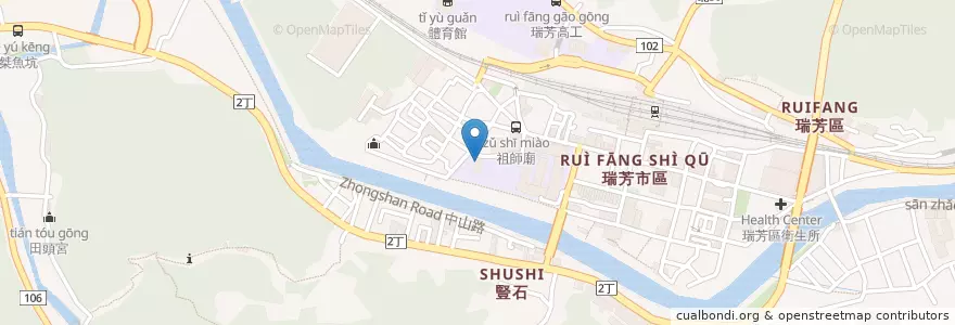 Mapa de ubicacion de 瑞芳社區大學 en 臺灣, 新北市, 瑞芳區.
