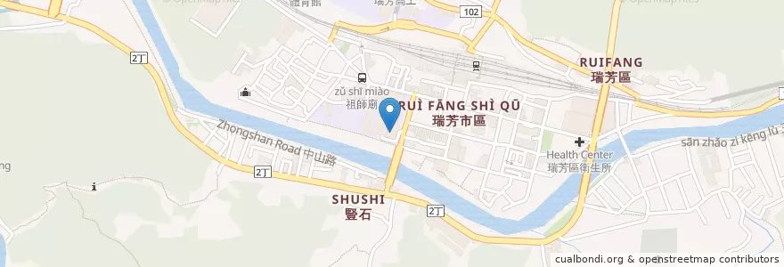 Mapa de ubicacion de 瑞芳國小假日停車場 en تایوان, 新北市, 瑞芳區.