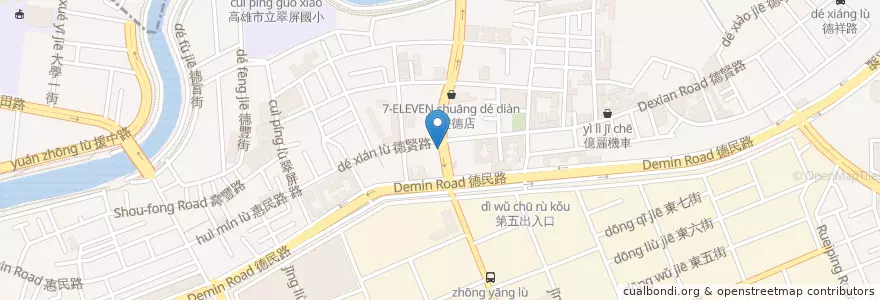 Mapa de ubicacion de 茶自點複合式餐飲 en Taiwan, Kaohsiung, 楠梓區.