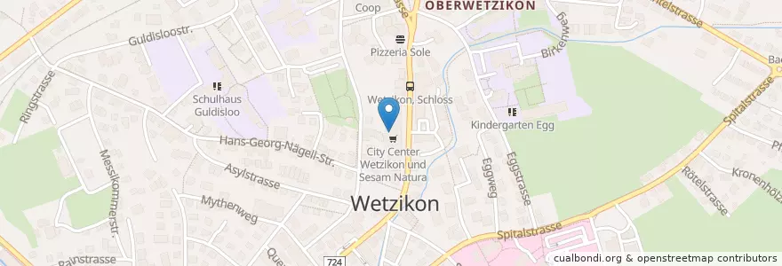 Mapa de ubicacion de Beat Häcki en Switzerland, Zurich, Bezirk Hinwil, Wetzikon (Zh).