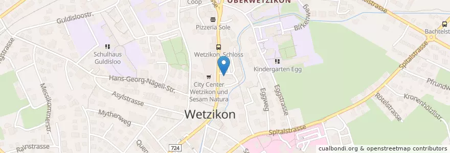 Mapa de ubicacion de Mario Venzin en Suisse, Zurich, Bezirk Hinwil, Wetzikon (Zh).