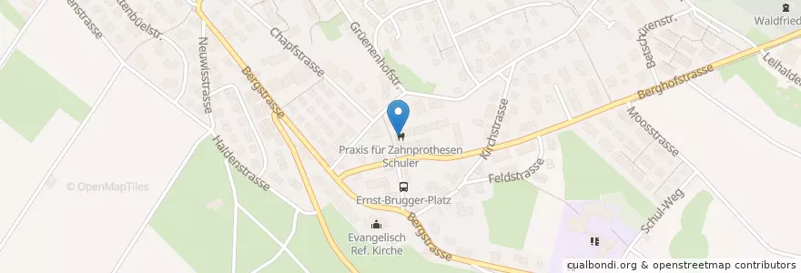 Mapa de ubicacion de Praxis für Zahnprothesen Schuler en Zwitserland, Zürich, Bezirk Hinwil, Gossau (Zh).