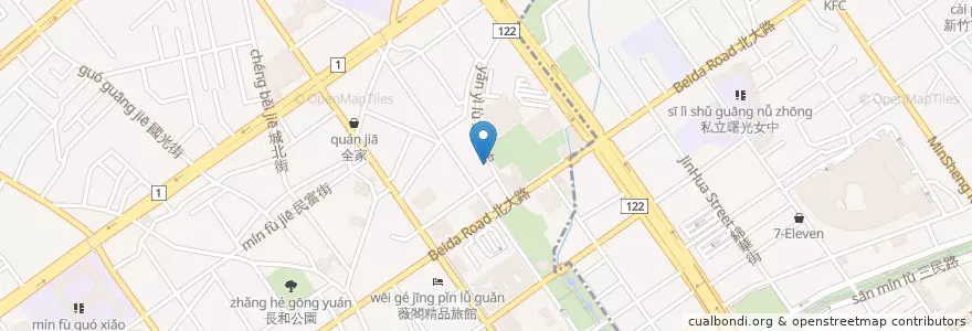 Mapa de ubicacion de 魏媽媽素食店 en Тайвань, Тайвань, Синьчжу.