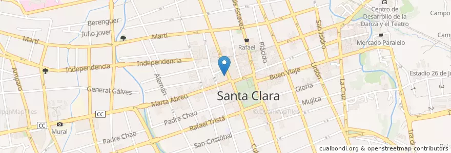 Mapa de ubicacion de Casa del Chocolate en Cuba, Villa Clara, Santa Clara, Ciudad De Santa Clara.