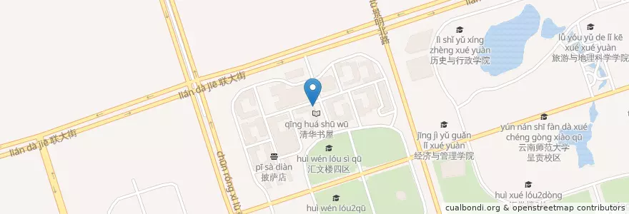 Mapa de ubicacion de 中国银行ATM en China, Yunnan, 昆明市, 呈贡区, 吴家营街道.