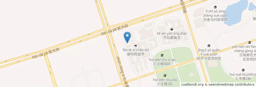 Mapa de ubicacion de 中国建设银行ATM en China, Yunnan, 昆明市, 呈贡区, 吴家营街道.