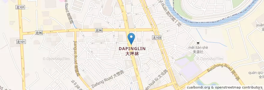 Mapa de ubicacion de 實安藥局 en Taiwan, New Taipei, Xindian District.
