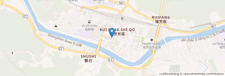 Mapa de ubicacion de 自助餐 en تایوان, 新北市, 瑞芳區.